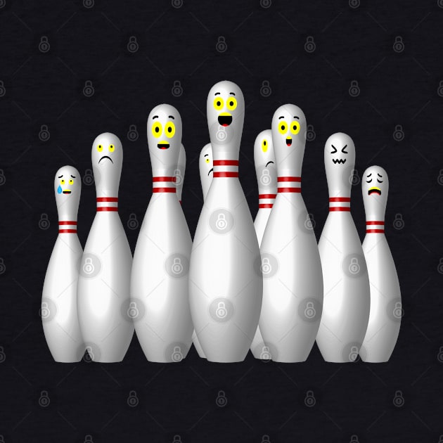 Scared Bowling Pins by MartianGeneral